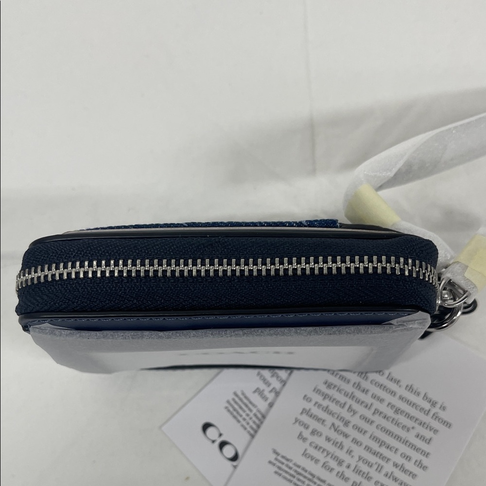 Coach Quilted Denim Card Case Wallet - Navy - Picture 4 of 7
